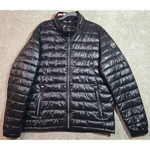 Tommy Hilfiger Ultra Loft Lightweight Full Zip Puffer Jacket Hidden Hood Men's L